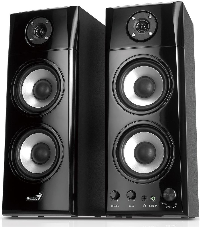 Genius 2.0Ch Black Wood Speakers - 50W RMS